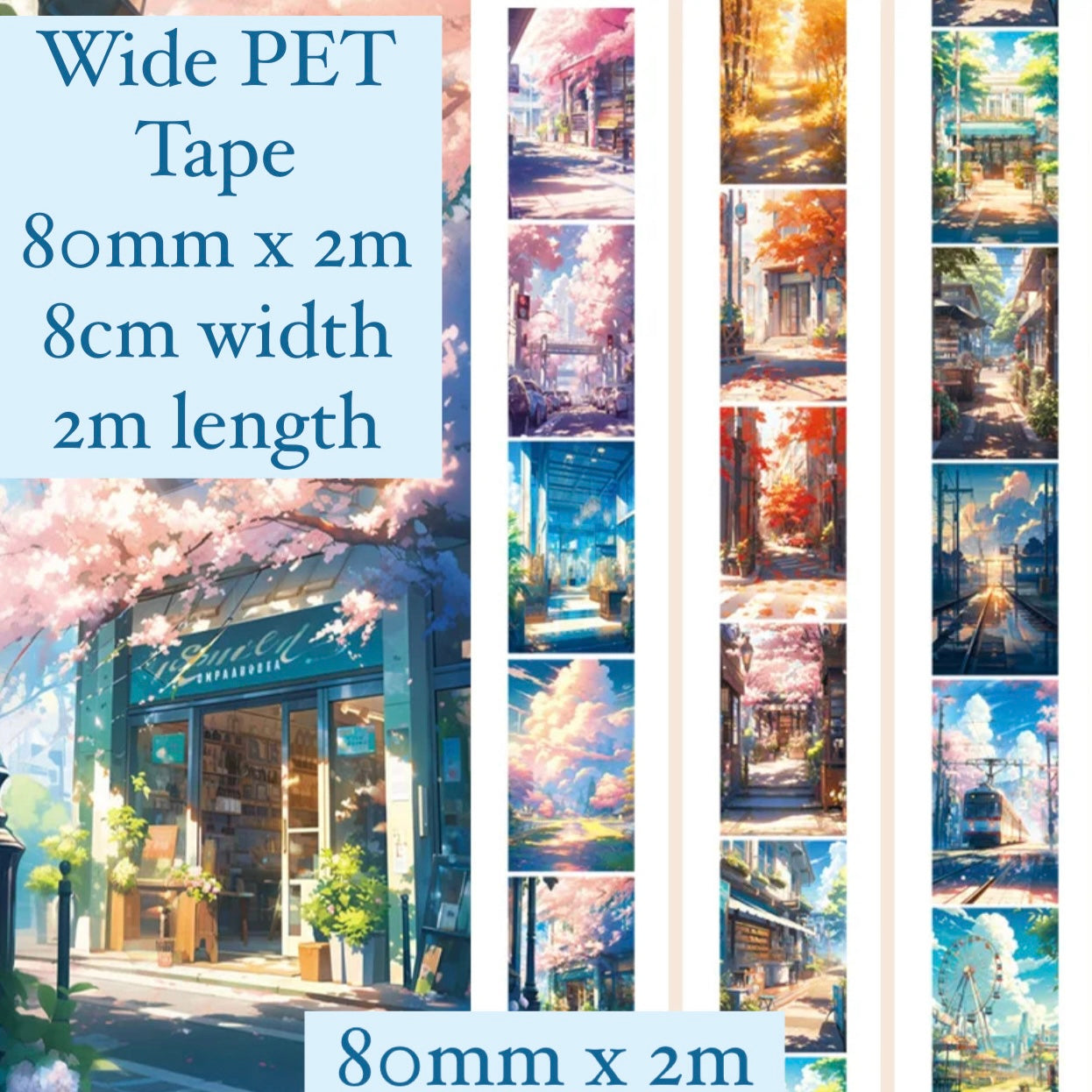 City Scenes Wide PET Tape - 8cm x 2m