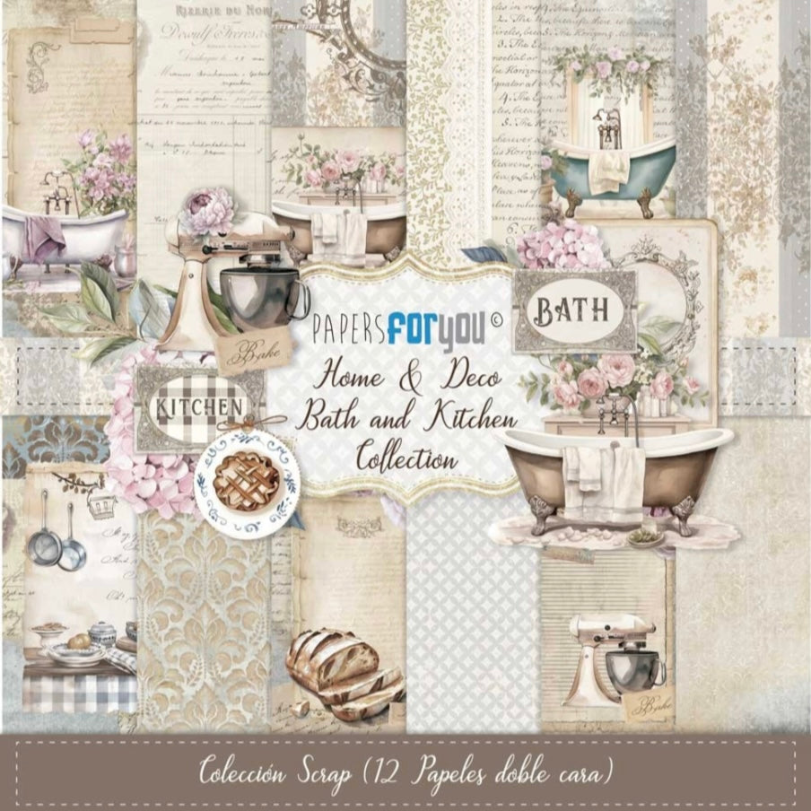 Home&Deco Bath and Kitchen Scrap Paper Pack (12pcs) - Papers For You