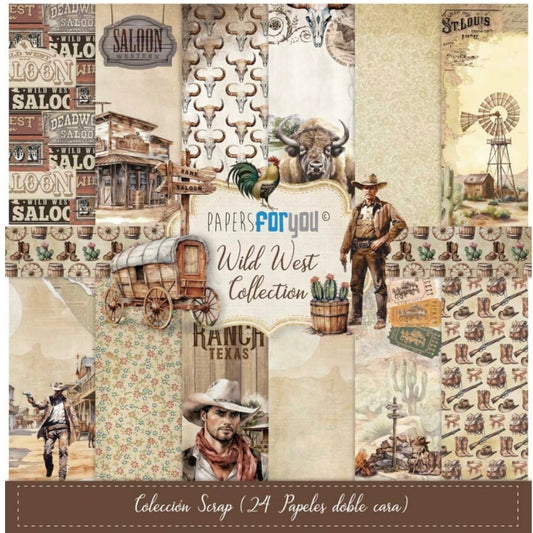 Wild West Mini Scrap Paper Pack 6x6" (24pcs) - Papers For You
