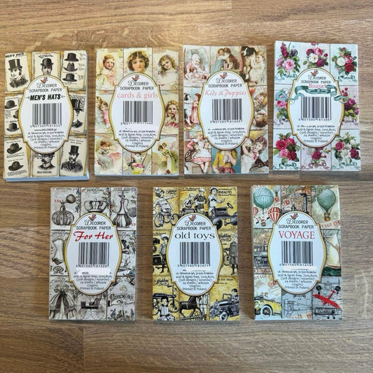 Mini Paper Packs - Decorer - Scrapbooking Journal Cards / decorative papers