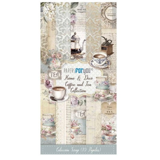 Home&Deco Coffee and Tea Slim Scrap Paper Pack (10pcs) - Papers For You