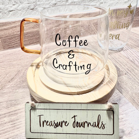 Coffee & Crafting Glass Mug