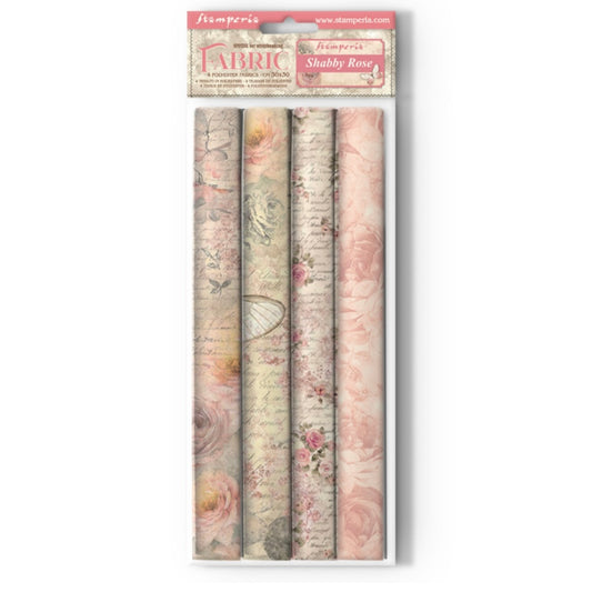 Shabby Rose 12x12 Inch Fabric Sheets (4pcs) - Stamperia