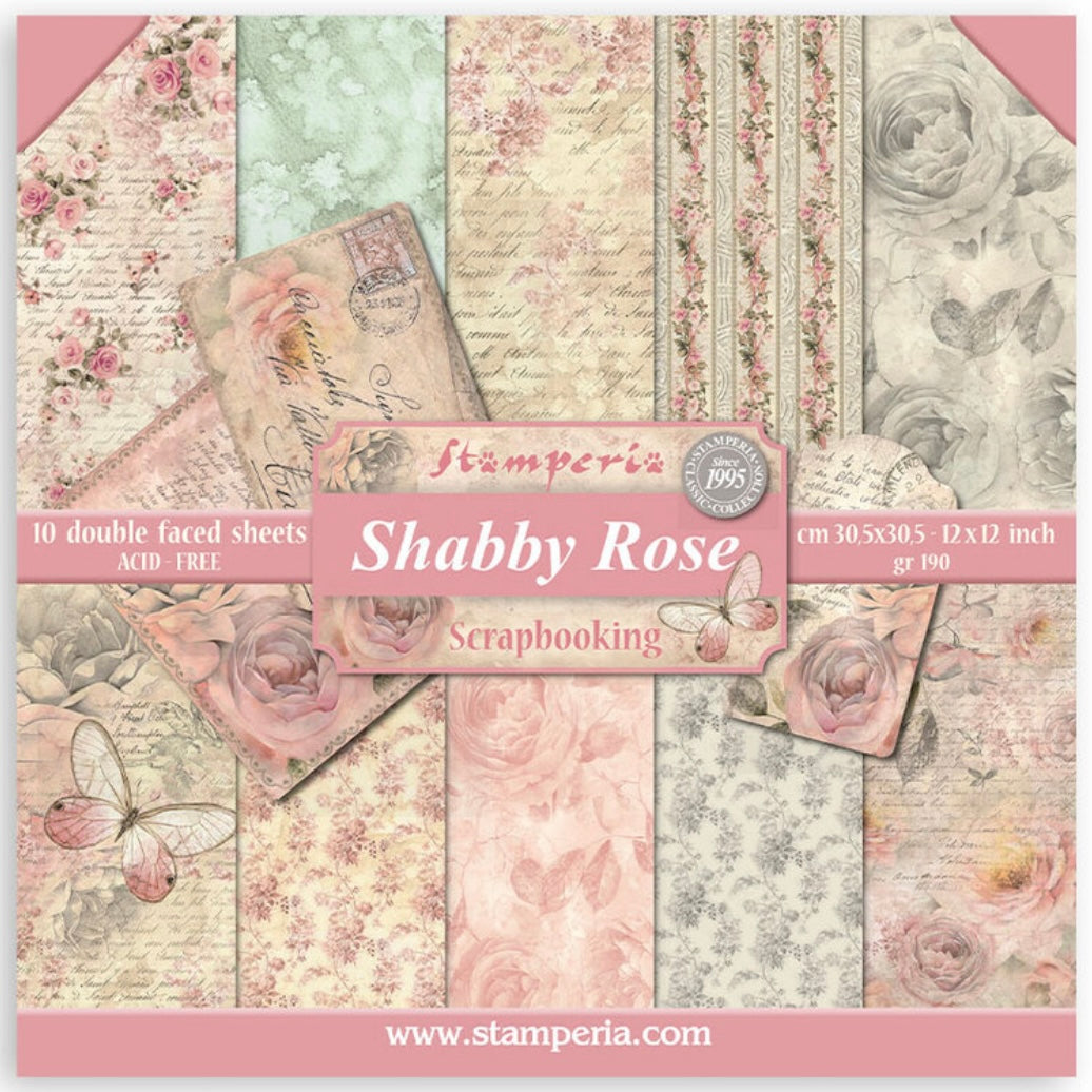 Shabby Rose 12x12 Inch Paper Pack - Stamperia