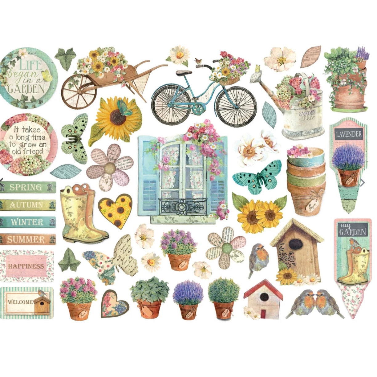 Garden Die Cuts Assorted (45pcs) - Stamperia