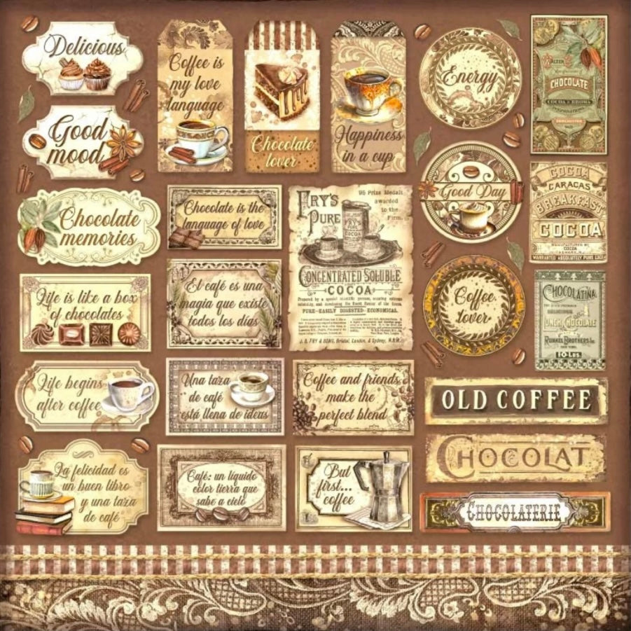 Coffee and Chocolate 12x12 Inch Paper Pack - Stamperia