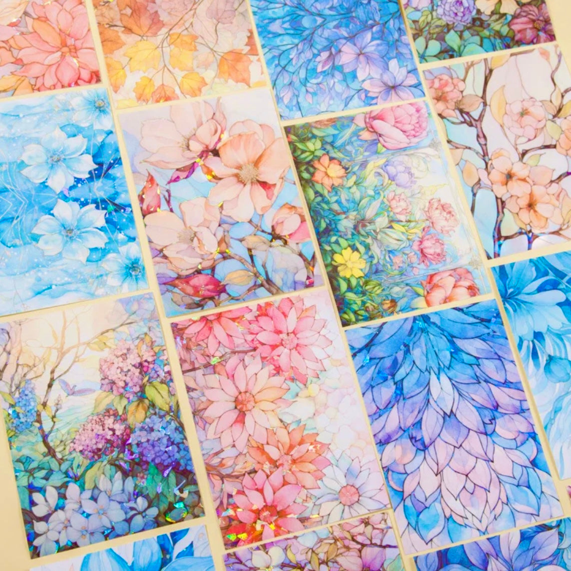 Floral Glass Window Sticker Sheets