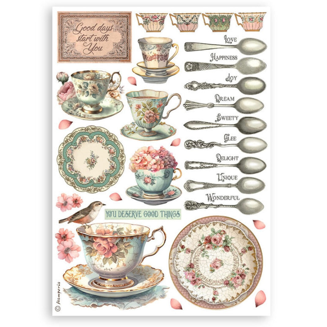 Brocante Antiques A5 Washi Pad (8pcs) - Stamperia