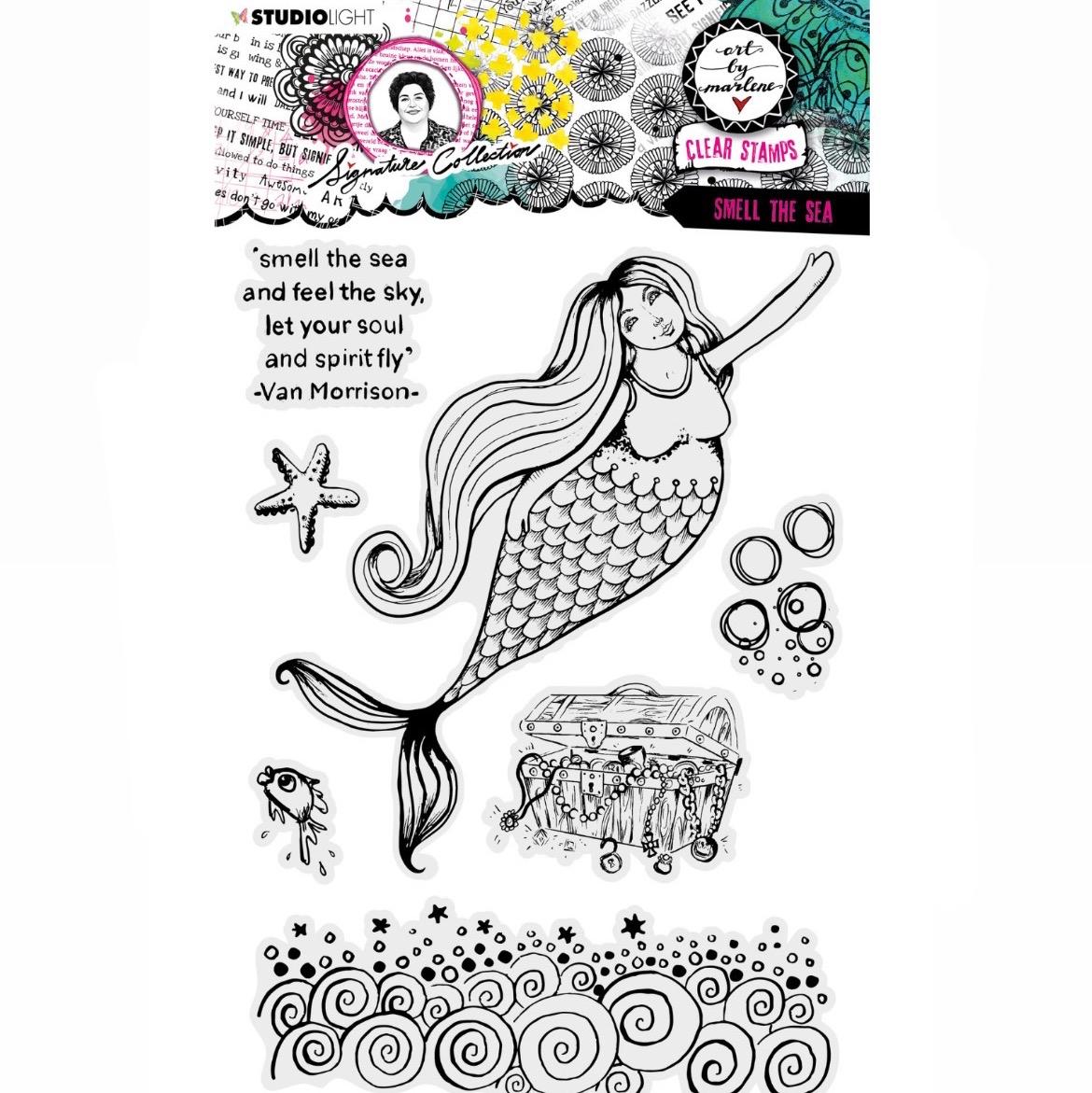 Signature Collection Clear Stamps Smell the Sea - Art by Marlene