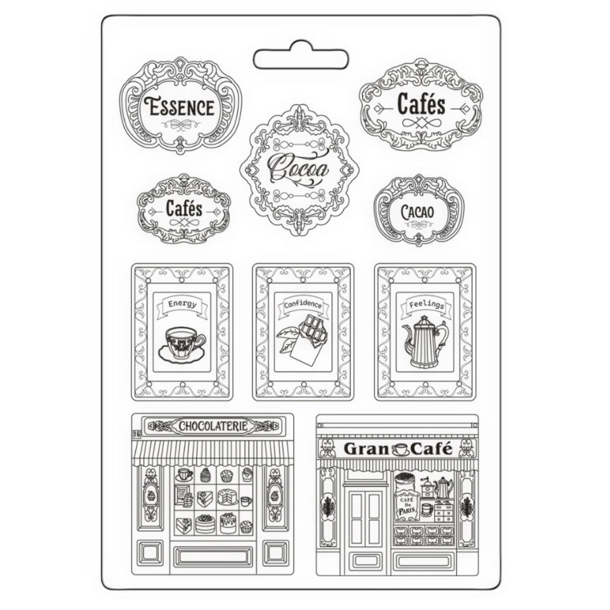 Coffee and Chocolate Soft Mould A4 Plates - Stamperia