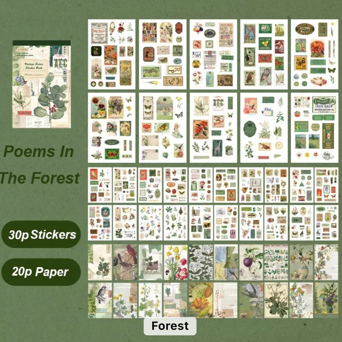 Poems in the Forest Sticker and Paper Pad