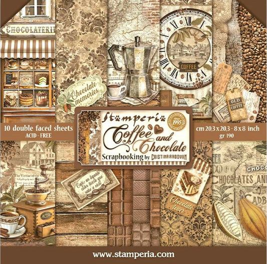 Coffee and Chocolate 8x8 Paper Pad - Stamperia