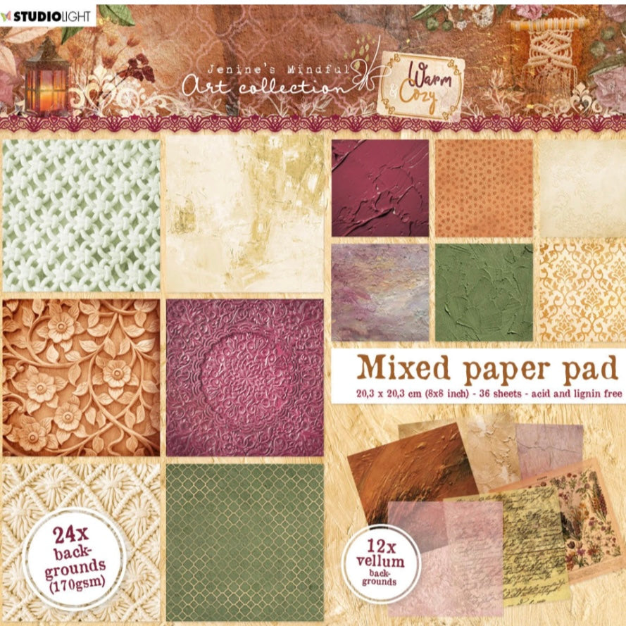 Backgrounds Warm & Cozy Mixed Paper Pad - Jenine’s Mindful Art - Studio Light