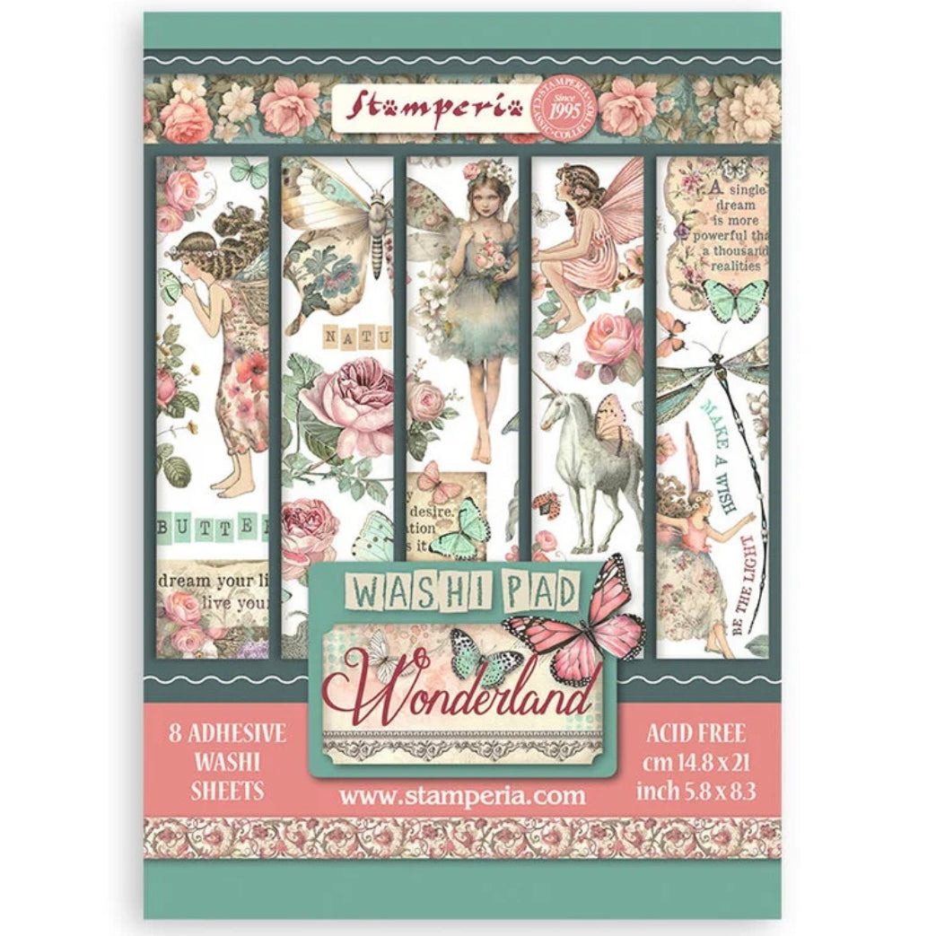 Stamperia - Wonderland A5 Washi Pad (8pcs)