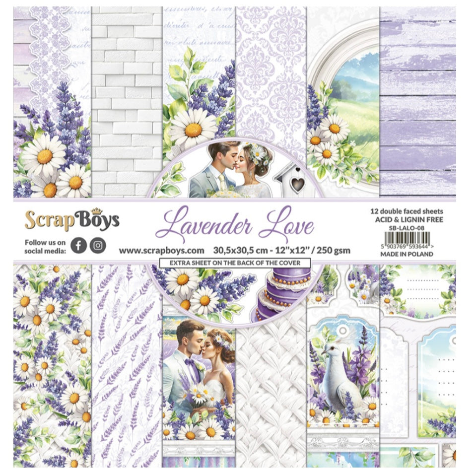 Lavender Love 12x12 Inch Paper Pad - Scrapboys