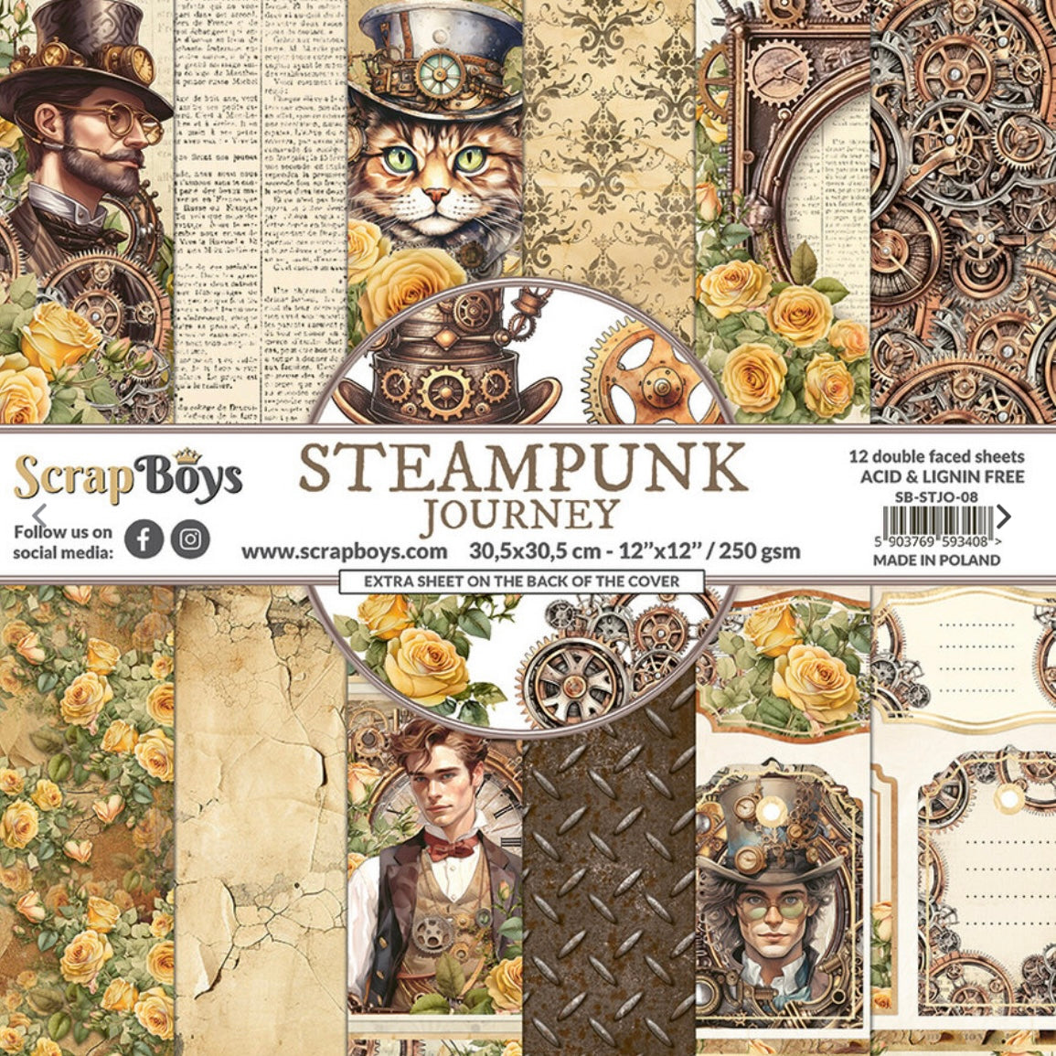 Steampunk Journey 12x12" Paper Pad - ScrapBoys