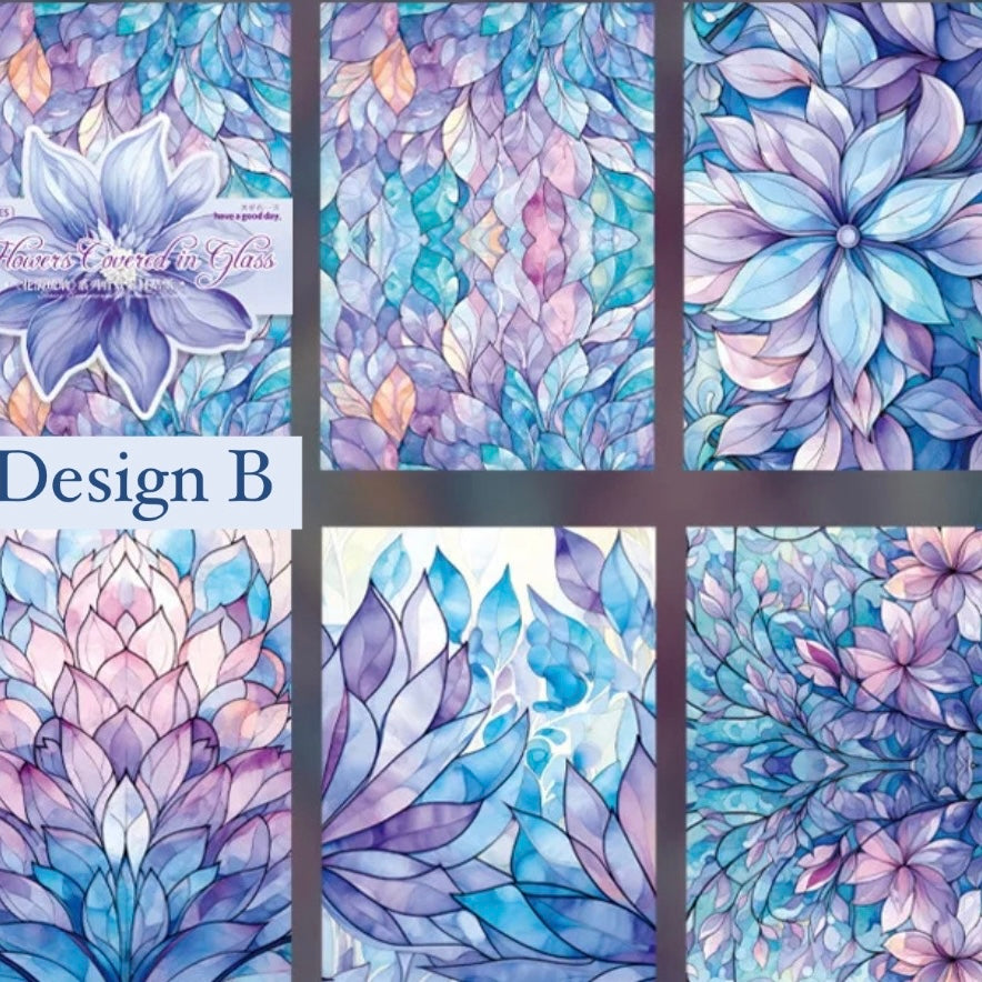 Floral Glass Window Sticker Sheets