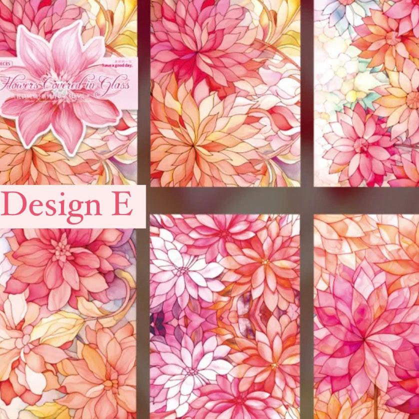 Floral Glass Window Sticker Sheets