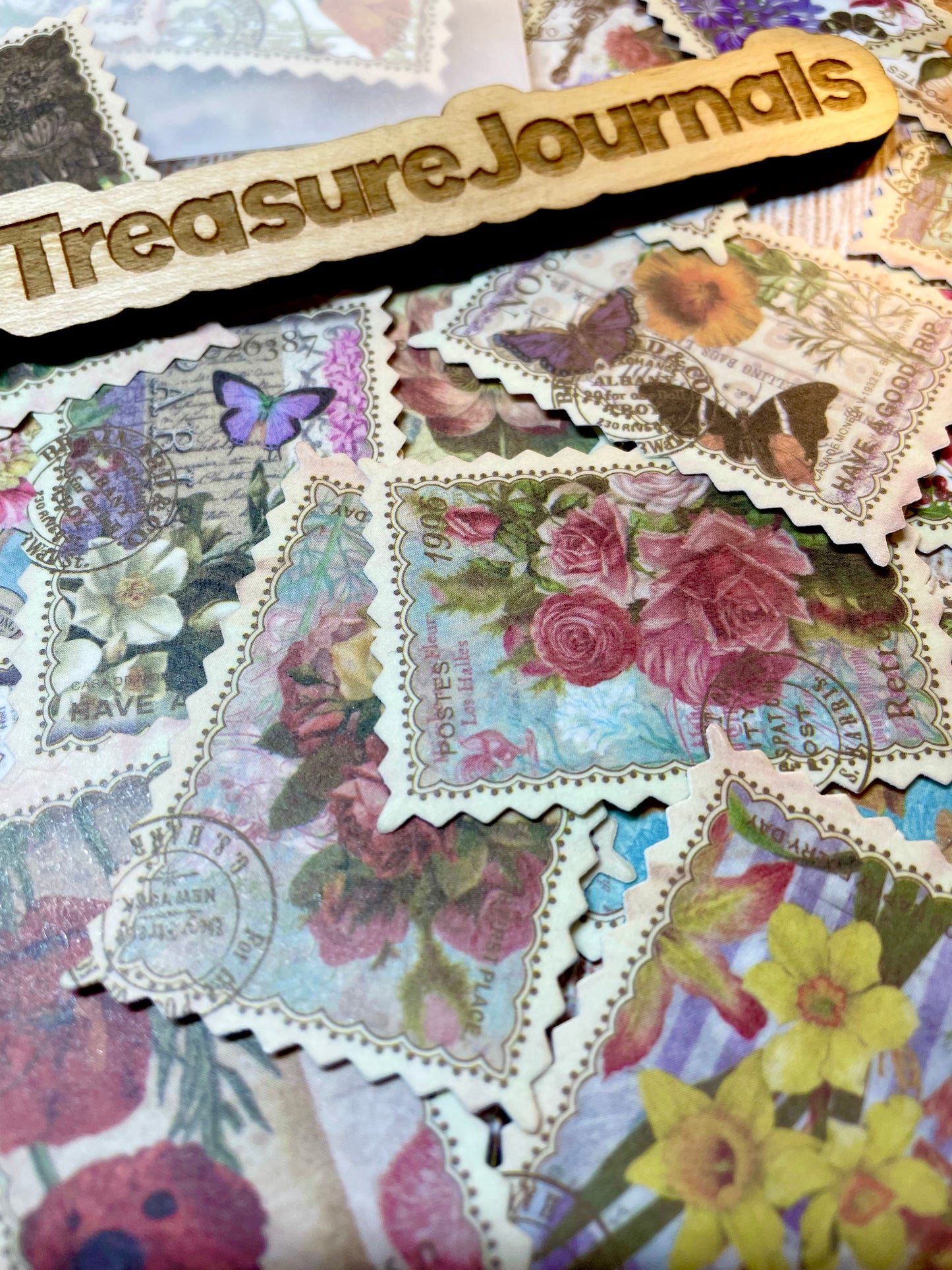 50pc Vintage Stamp Stickers