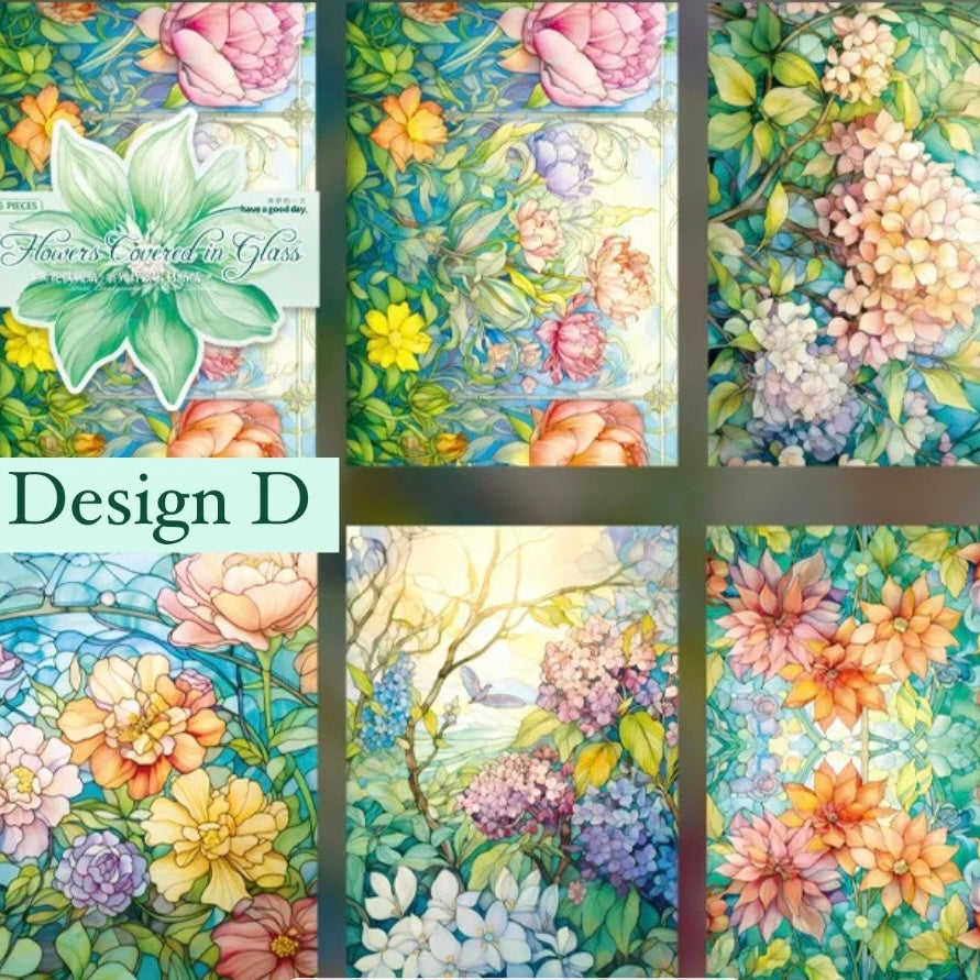 Floral Glass Window Sticker Sheets