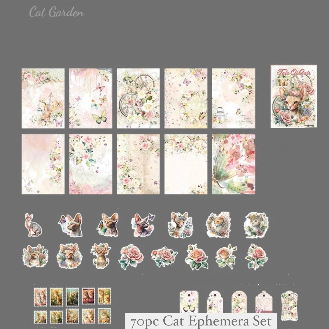 Tale of Cats - 70pc Cat Ephemera Pack