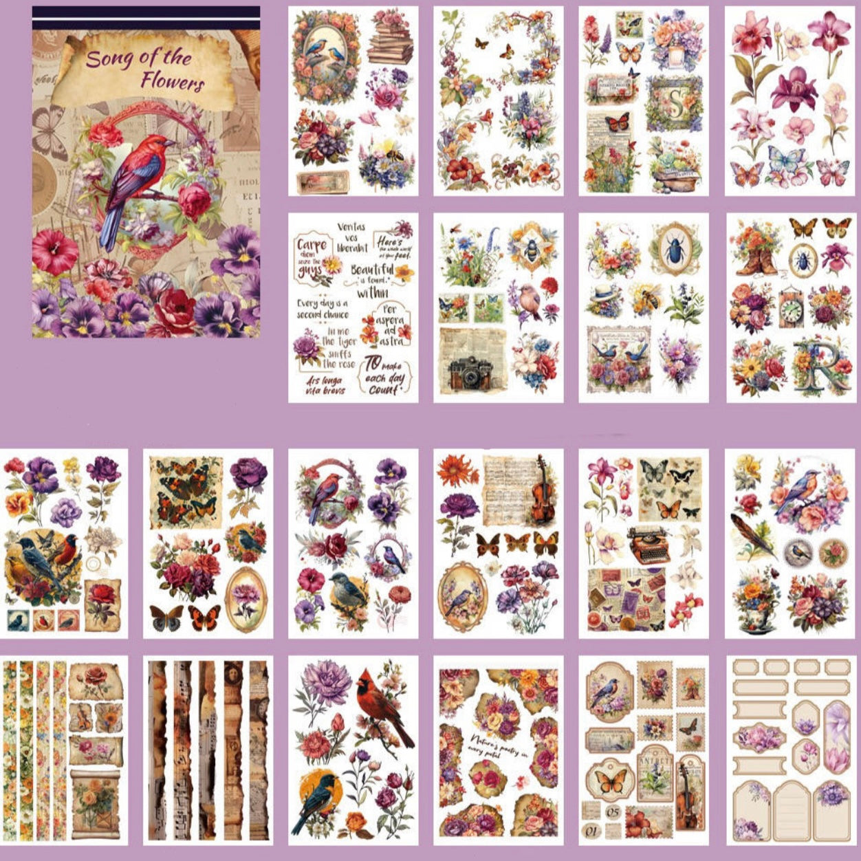 Song of Flowers - 20 Page Sticker Book