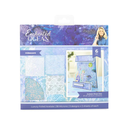 Enchanted Ocean - Luxury Foiled Acetate - 8" x 8" - Iridescent - Crafters Companion