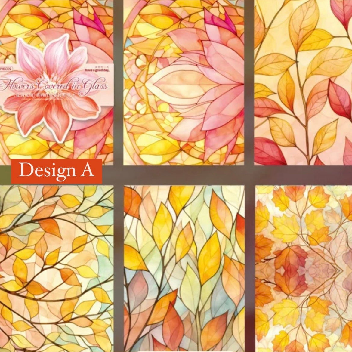 Floral Glass Window Sticker Sheets