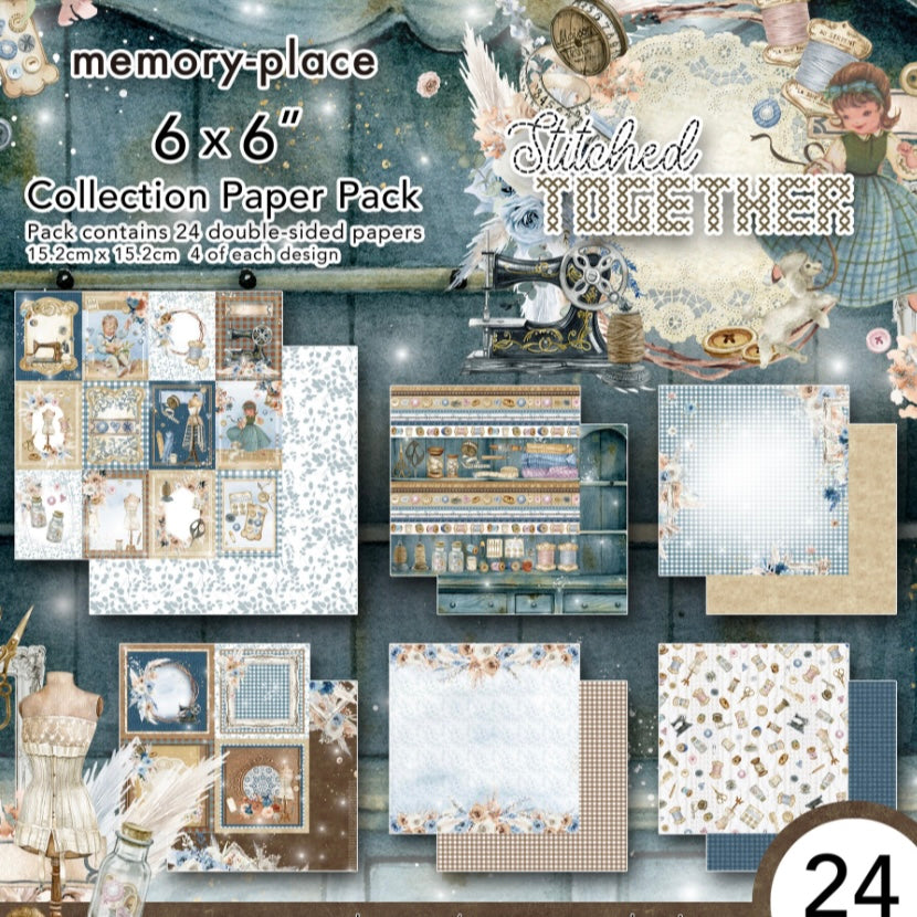 Stitched Together 6x6 Inch Paper Pack - Memory Place