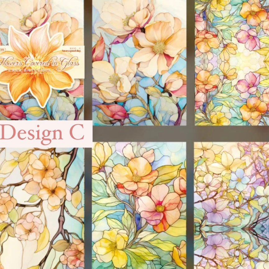 Floral Glass Window Sticker Sheets