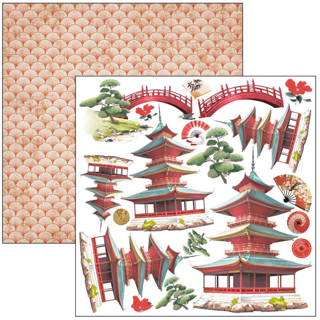 Land Of The Rising Sun Fussy Cut Ephemera Pad 6 x 6 by Ciao Bella