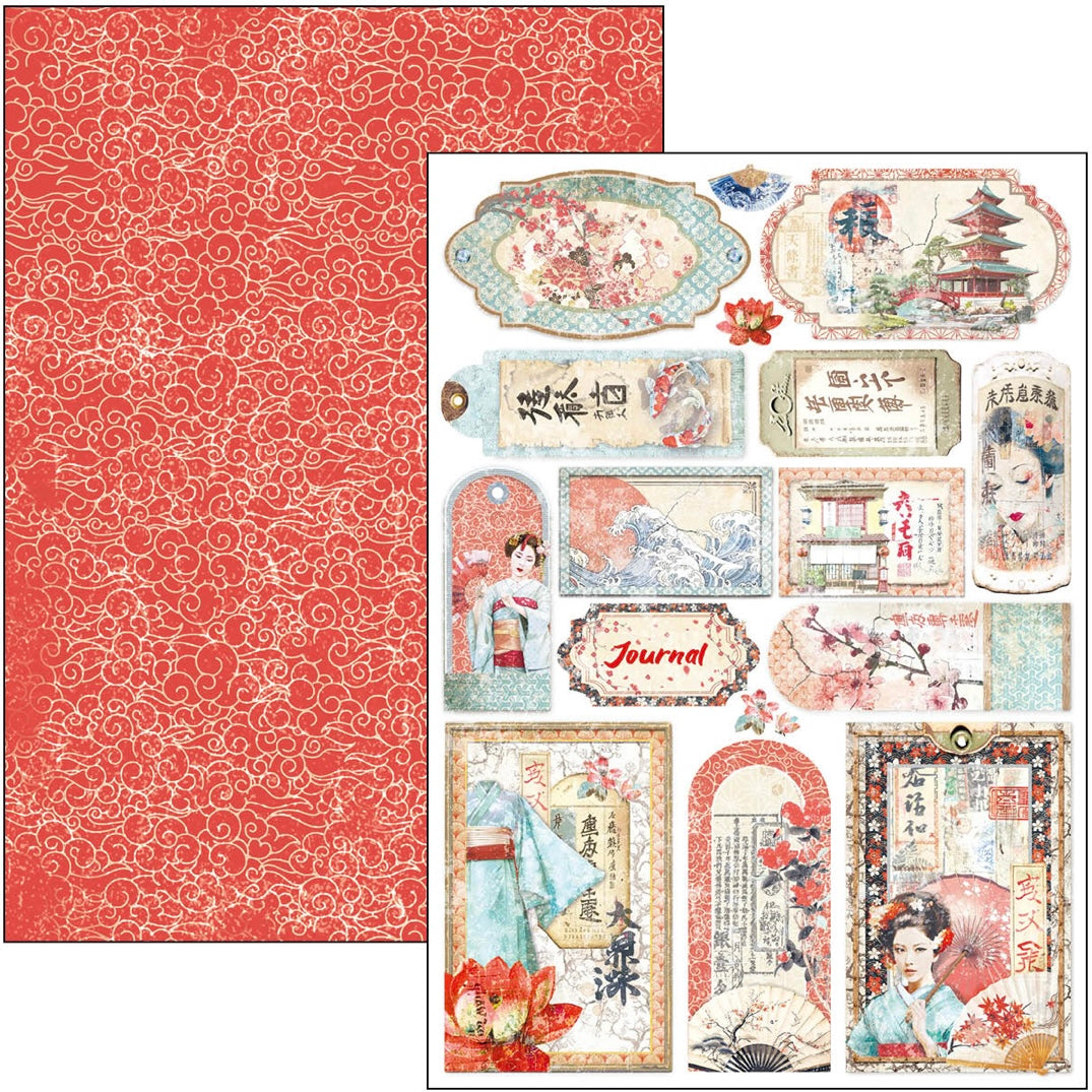 Land Of The Rising Sun A4 Creative Ephemera Pad by Ciao Bella