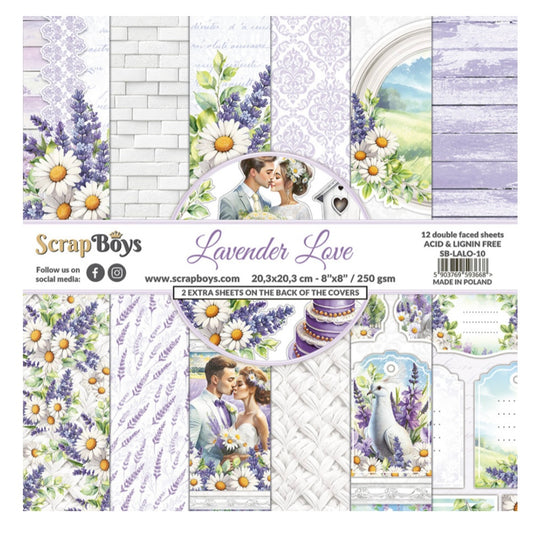 Lavender Love 8x8 Inch Paper Pad - Scrapboys