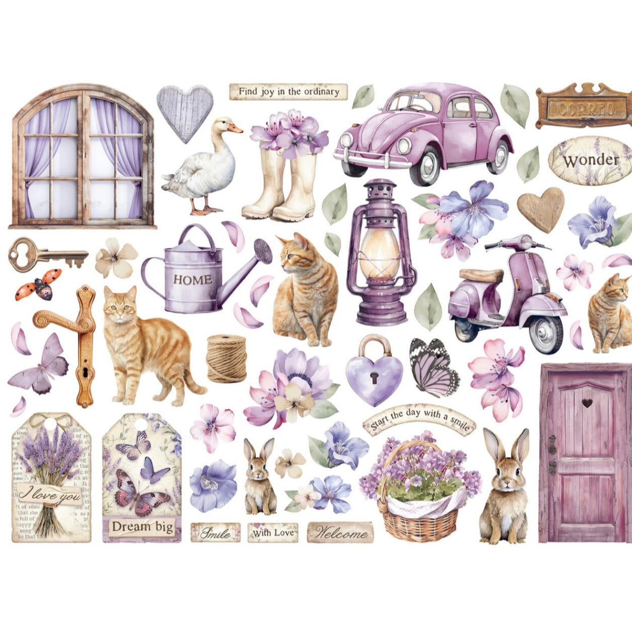 Stamperia - Lavender Die Cuts Assorted (56pcs)