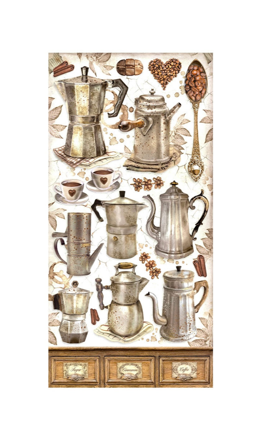 Coffee and Chocolate Collectables 6x12 Inch Paper Pad - Stamperia