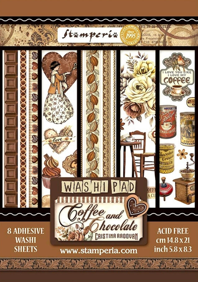 Coffe and Chocolate A5 Washi Pad - Stamperia