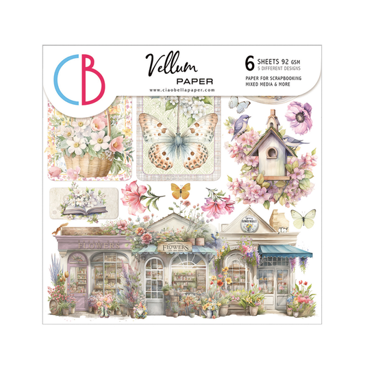 Ciao Bella - Flower Shop - Vellum Fussy Cut Pad - 6x6