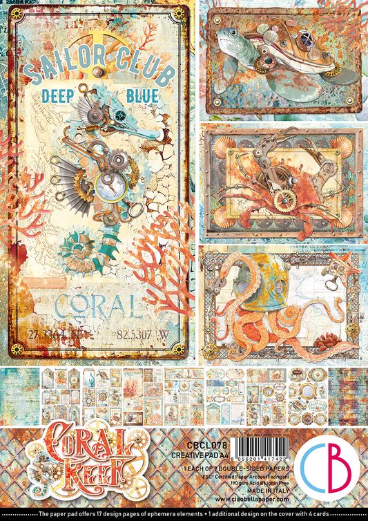 Ciao Bella - Coral Reef - A4 Creative Pad - Ephemera