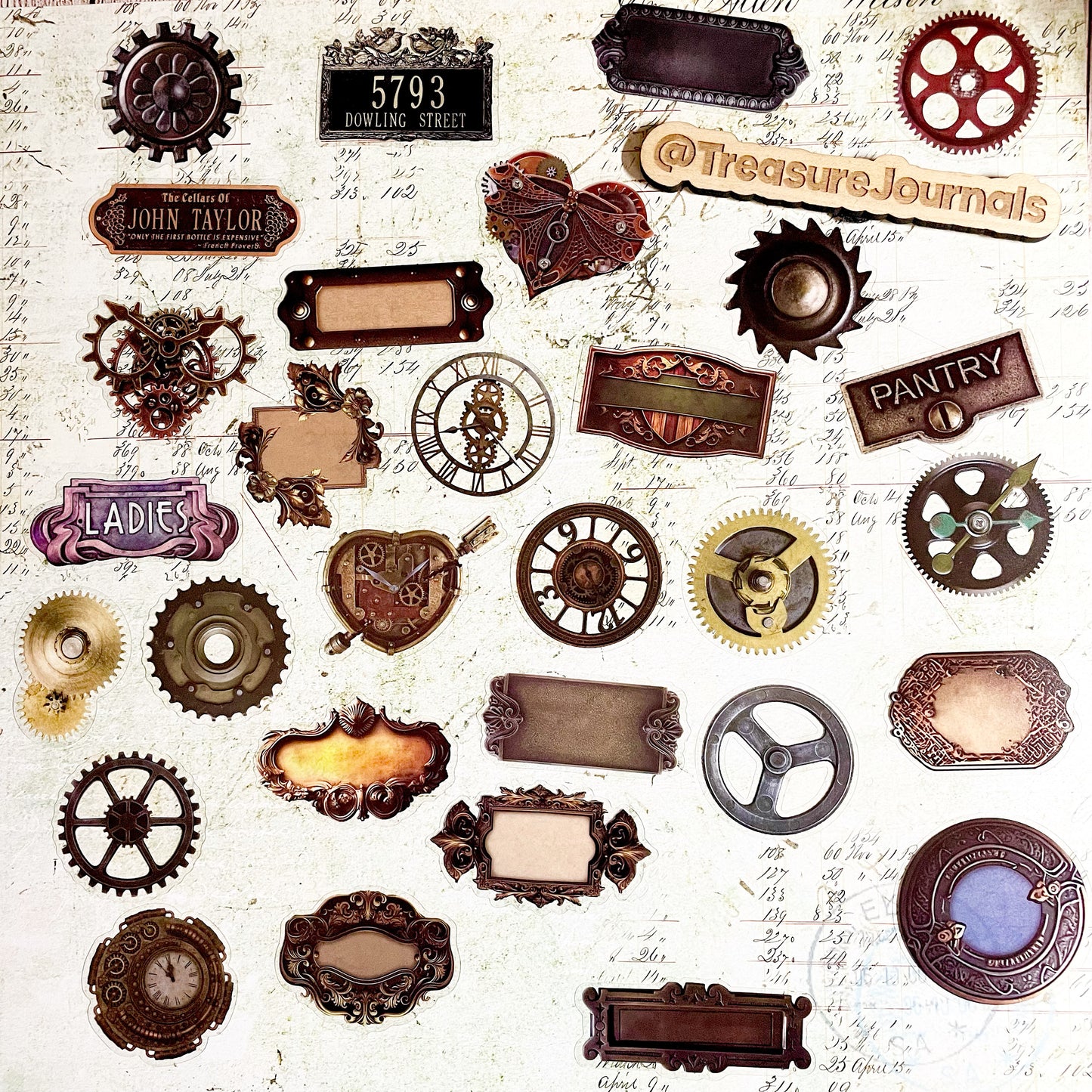 Steampunk Elements 30pc Sticker Set