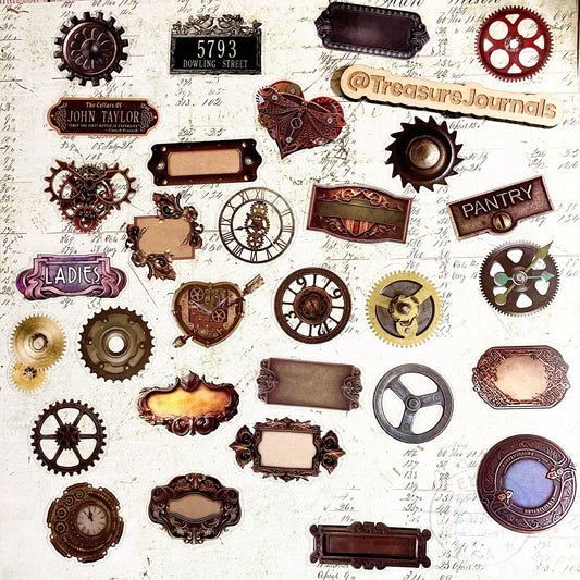 Steampunk Elements 30pc Sticker Set