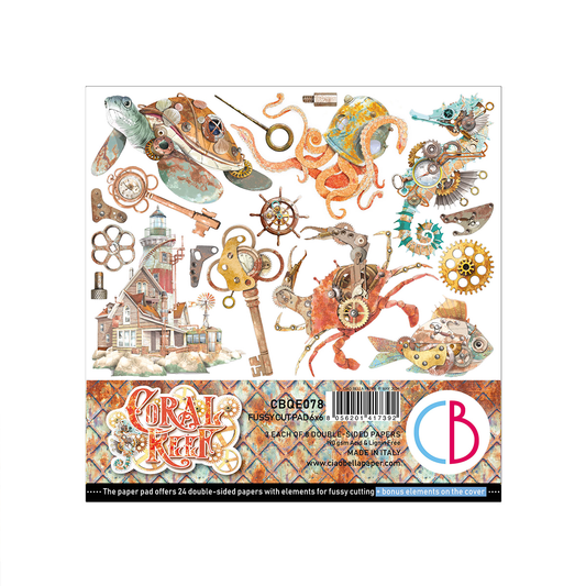 Ciao Bella - Coral Reef - 6x6 Fussy Cut Ephemera Pad