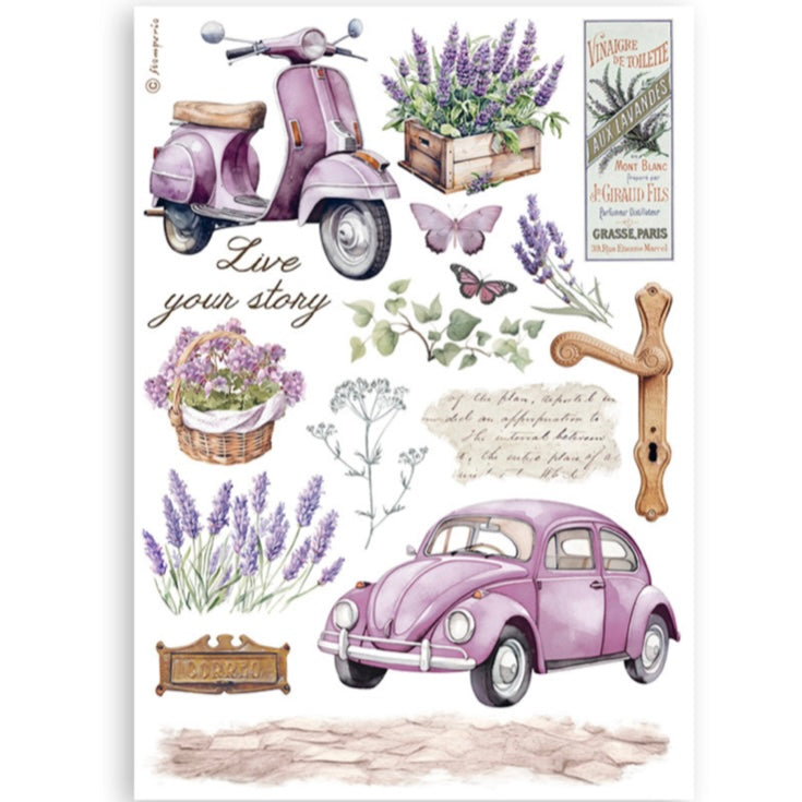 Stamperia - Lavender A5 Washi Pad (8pcs)