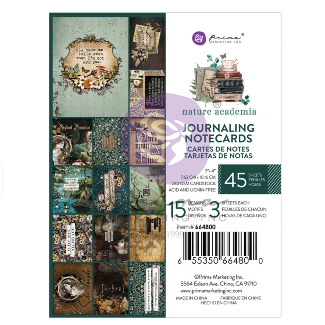 Nature Academia 3x4 Inch Journaling Cards - Prima Marketing