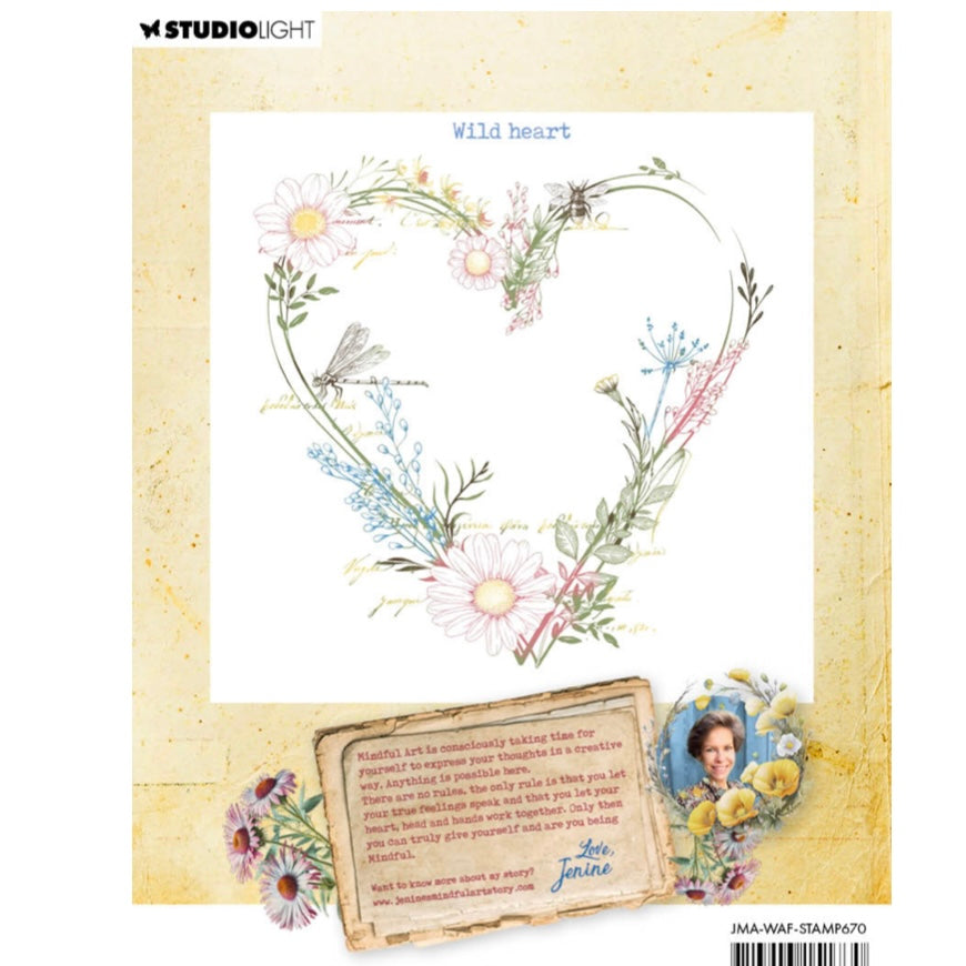 Wild & Free - Clear Stamp -  Wild Heart - Jenines Mindful Art - Studio Light