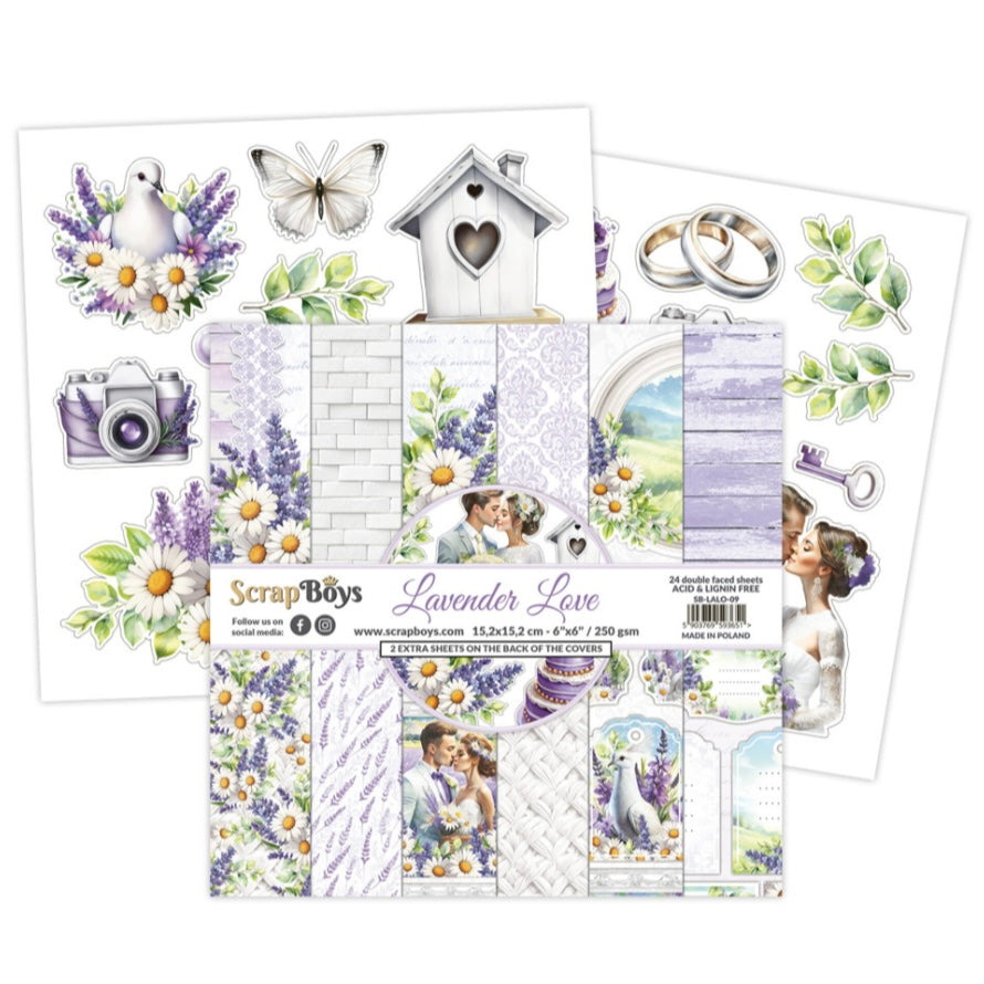 Lavender Love 6x6 Inch Paper Pad - Scrapboys