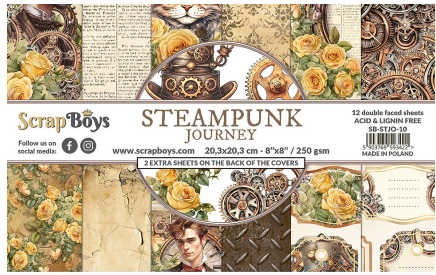 Steampunk Journey 8x8 Paper Pad - ScrapBoys