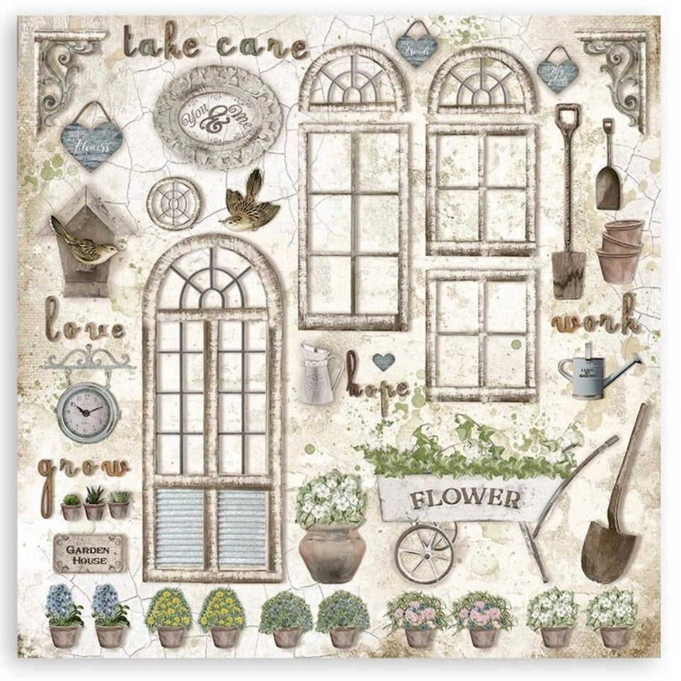 Romantic Garden House 12x12 Inch Paper Pack - Stamperia