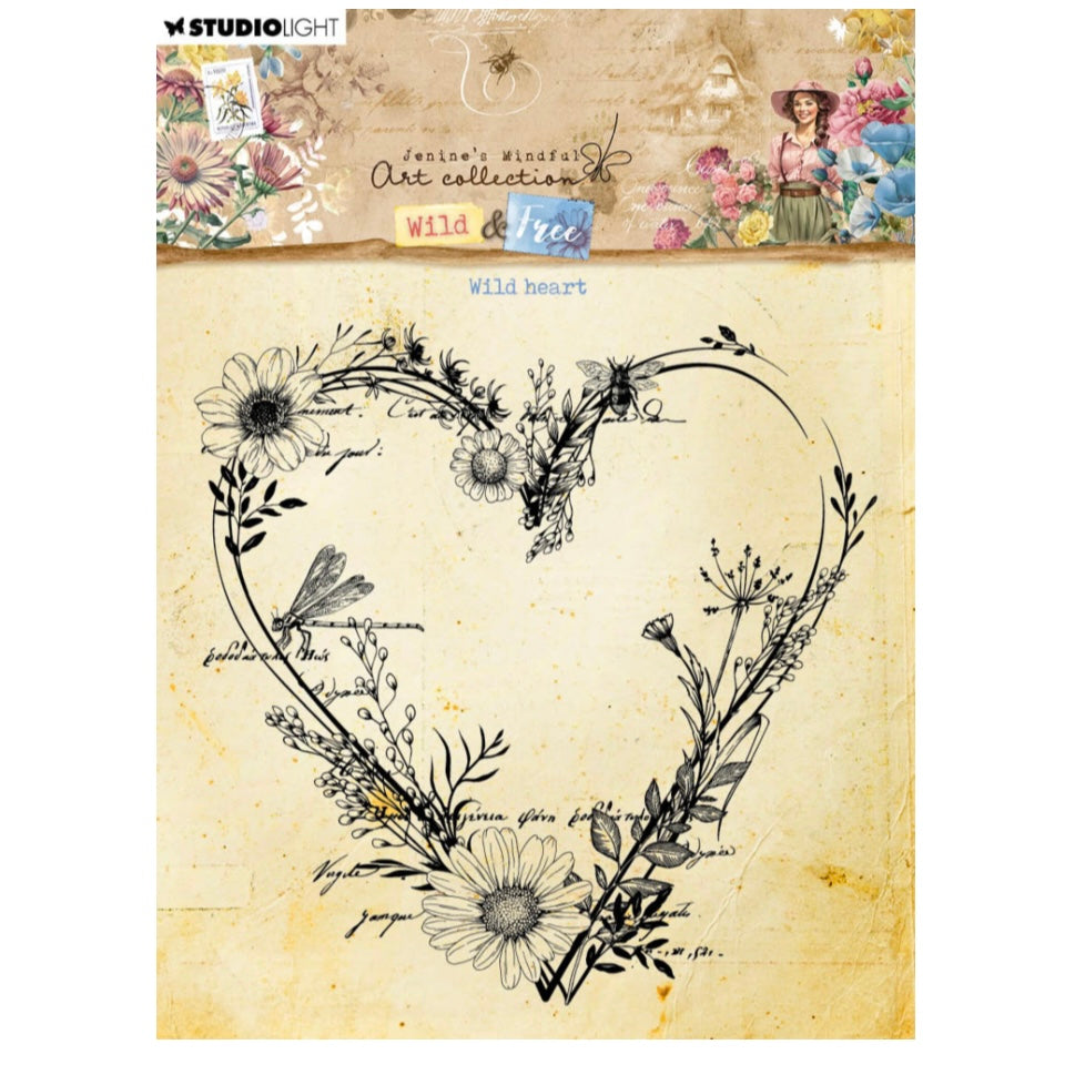 Wild & Free - Clear Stamp -  Wild Heart - Jenines Mindful Art - Studio Light