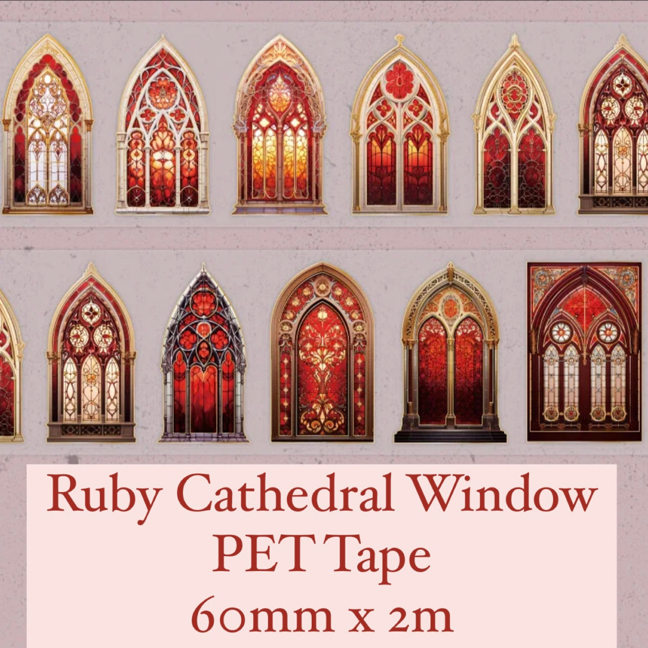 Cathedral Window PET Tapes - 60mm x 2m - 4 options