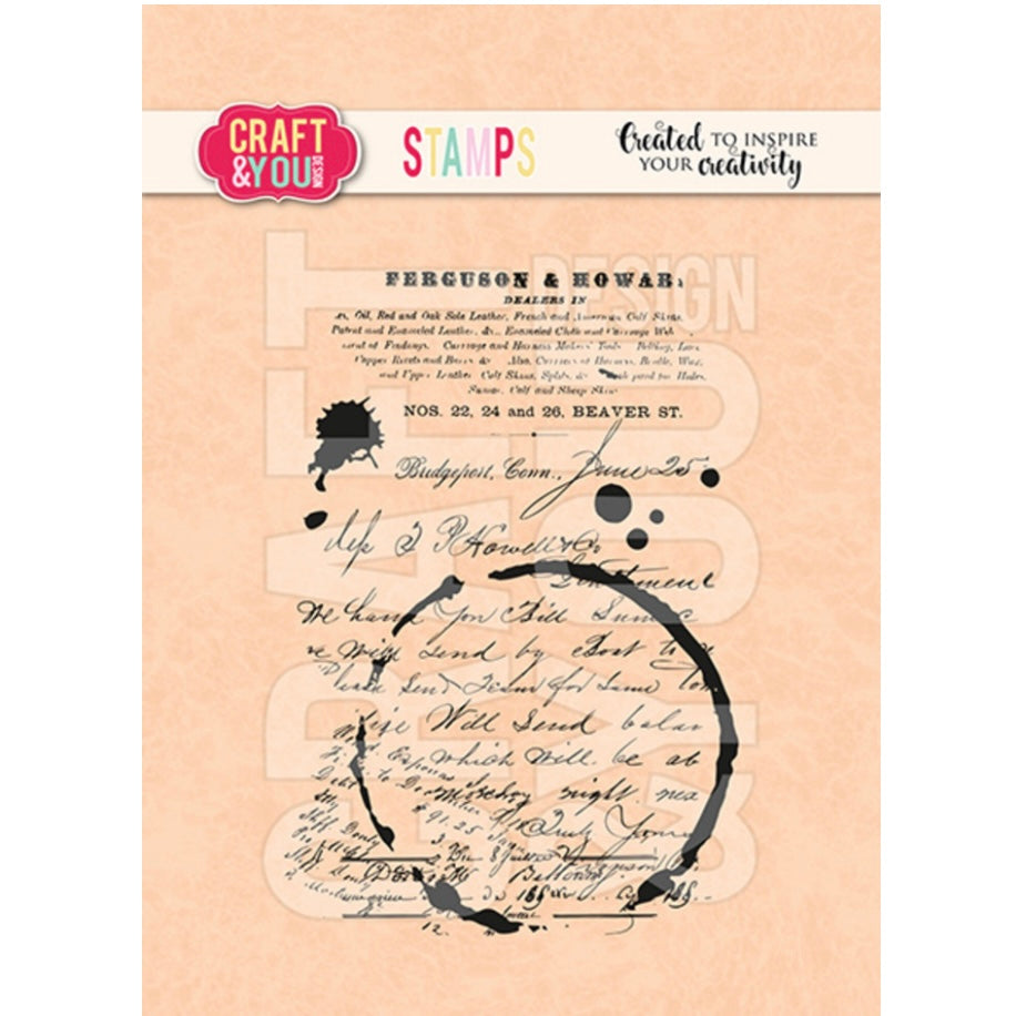 Handwriting and Coffee Stain Stamp - Craft & You Design